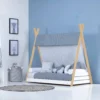 Cama cabaña Montessori madera Homy Life XL Alba Blu 90x200