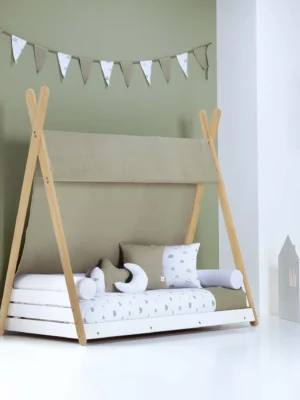 Cama cabaña Montessori madera Homy Life XL Espuma do mar 90x200