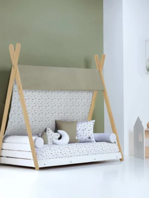 Cama cabaña Montessori madera Homy Life XL Natura 90x200