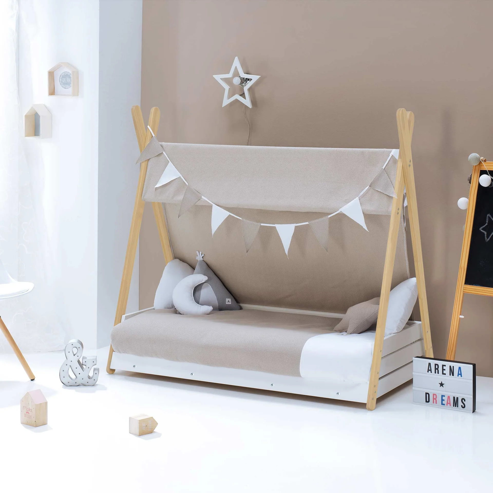Estructura cama Montessori Homy XL blanca 90x200
