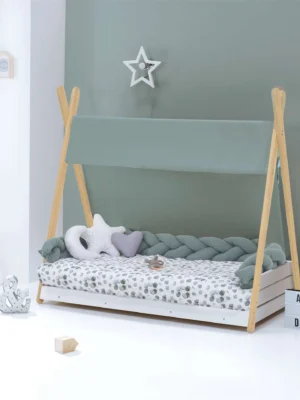 HOMYLIFE-AMB-118 Cama cabaña Montessori madera Homy Life Musgo 70x140