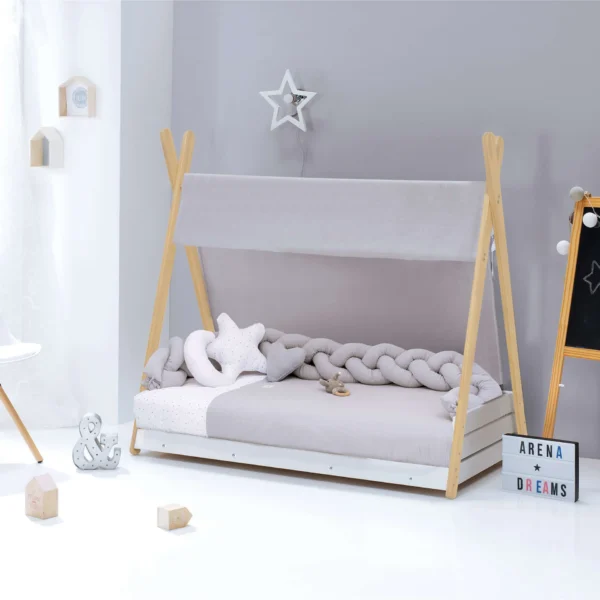 Cama cabaña Montessori madera Homy Life XL Delphin 90x200