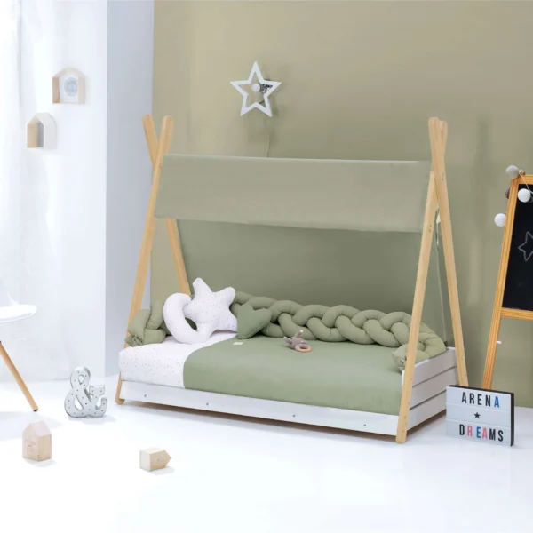 Cama cabaña Montessori madera Homy Life XL Mist 90x200
