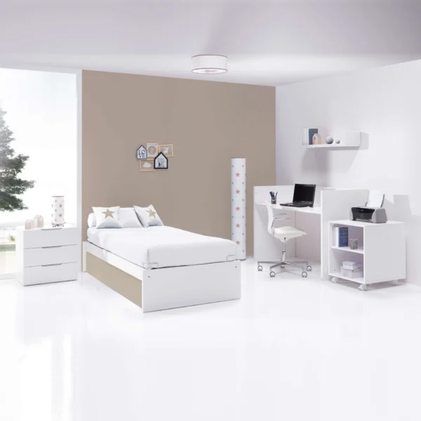 Cuna convertible Sero More blanca/beige 70×140 cm