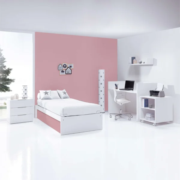 Cuna convertible Sero More Quarzo blanca/rosa 70×140 cm