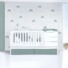 Cuna convertible Sero More blanca/eucalipto 70×140 cm