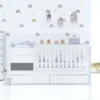 Cuna convertible Sero Kubo blanca/antracita 70×140 cm