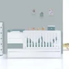 Cuna convertible Sero Kubo blanca/eucalipto 70×140 cm