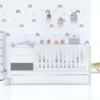 Cuna convertible Sero Kubo blanca/antracita 70×140 cm