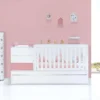 Cuna convertible Sero Kubo Quarzo blanca/rosa 70×140 cm