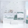Cuna convertible Sero Bubble blanco/eucalipto 70x140 cm