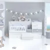 Cuna convertible Sero Bubble blanco/gris 70x140 cm