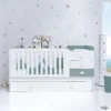 Cuna convertible Sero Bubble blanco/eucalipto 70x140 cm