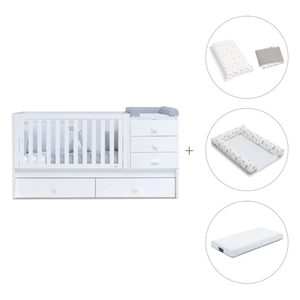 Cuna convertible Sero Bubble blanco 70x140 cm