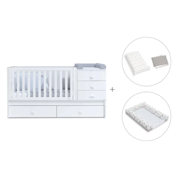 Cuna convertible Sero Bubble blanco 70x140 cm