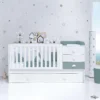 Cuna convertible Sero Bubble blanco/eucalipto 70x140 cm