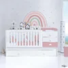 Cuna convertible Sero Bubble blanco/rosa quarzo 70x140 cm