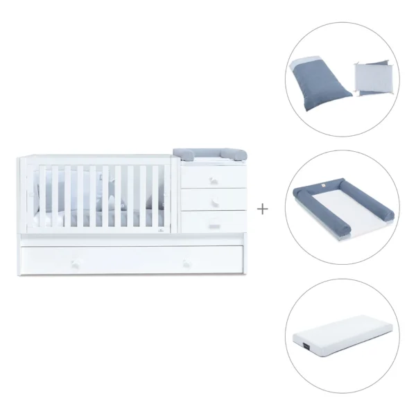 Cuna convertible Sero Bubble blanco 70x140 cm