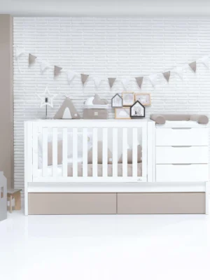 Cuna convertible Sero More blanca/beige 70×140 cm