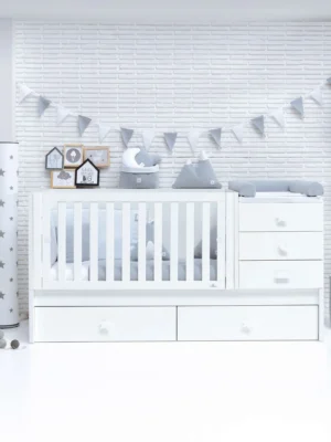 Cuna convertible Sero Bubble blanco 70x140 cm