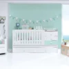 Cuna convertible Sero Bubble blanco/verde-menta 70x140 cm