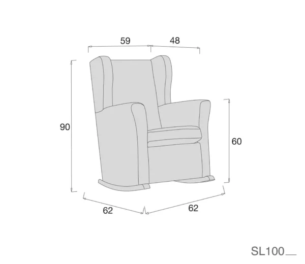 Sillón de lactancia Sogno tapizado en polipiel