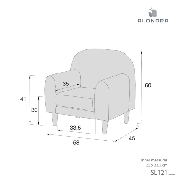SL121-TECH Sillón infantil individual Code en tejido borreguito
