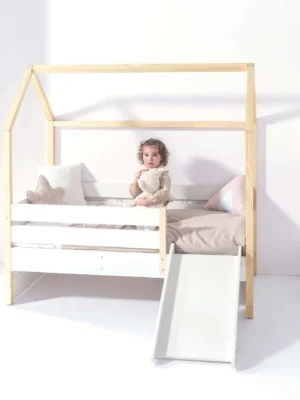 Cama Montessori Sogni blanco/madera 70x140