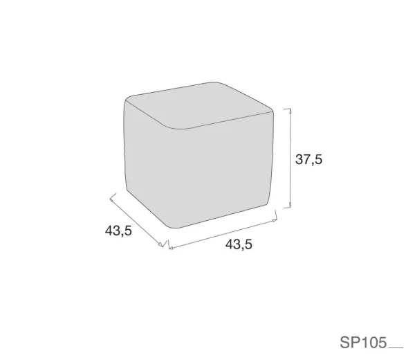 Puf para sillón de lactancia tapizado en polipiel