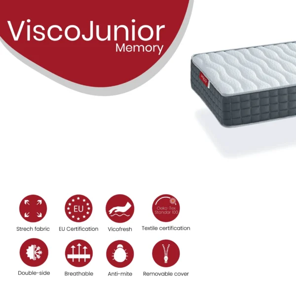Colchón viscoelástico cama Visco Junior 90x190 cm
