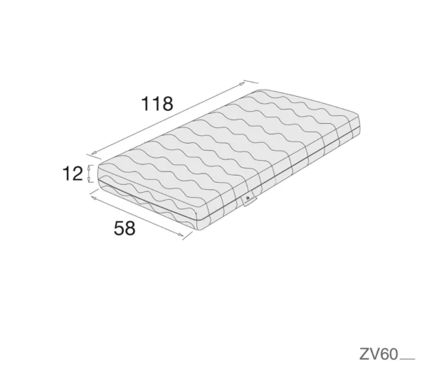 Colchón viscoelástico para cuna Visco Baby 60x120 cm