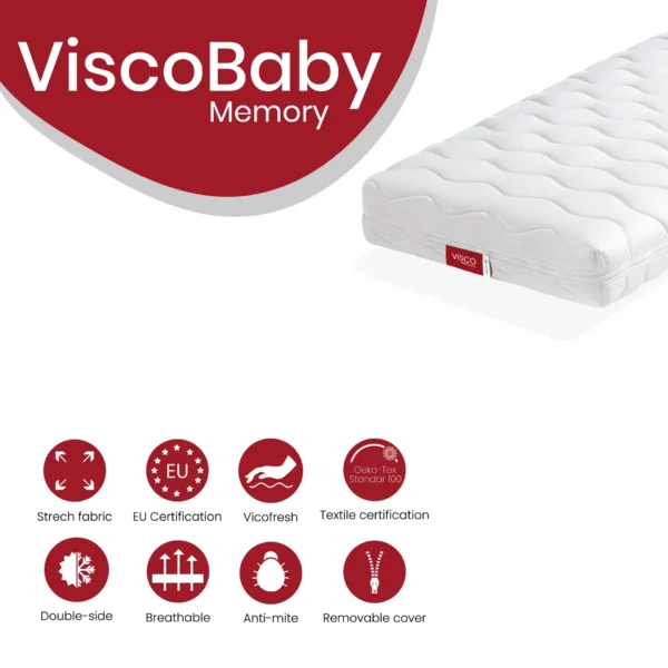 Colchón viscoelástico para cuna Visco Baby 70x140 cm
