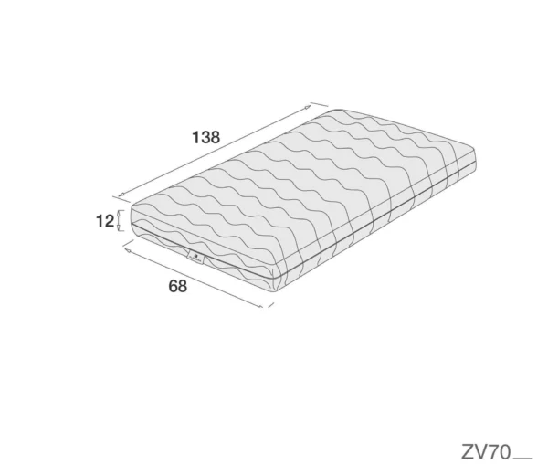 Colchón viscoelástico para cuna Visco Baby 70x140 cm