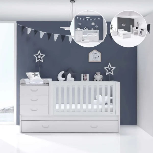 Cuna convertible Sero Joy Blanco 70×140 cm