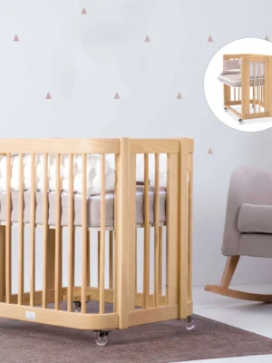 Minicuna de colecho ovalada 55x70 cm Crea Uno Nomad madera