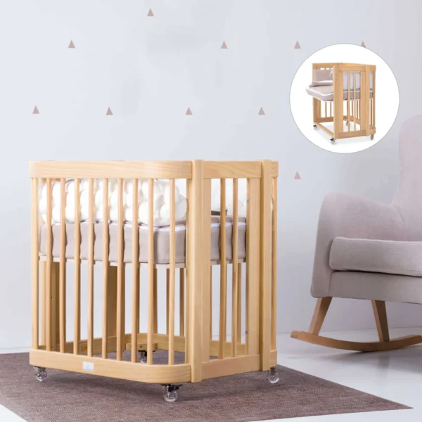 Minicuna de colecho ovalada 55x70 cm Crea Uno Nomad madera