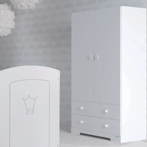 Armario liso blanco con 2 cajones Armario liso blanco con 2 cajones