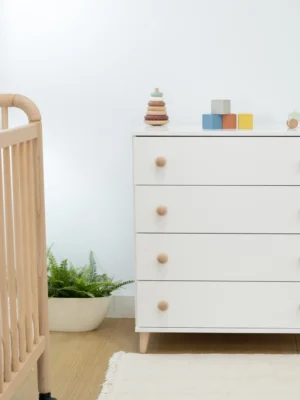Cómoda bebé Style 4 cajones Blanco-Madera