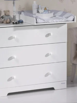 Cómoda tirador bola 3 cajones blanco