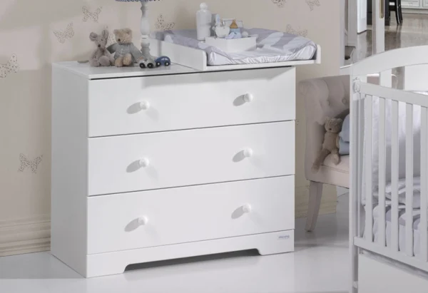 Cómoda tirador bola 3 cajones blanco Cómoda tirador bola 3 cajones blanco