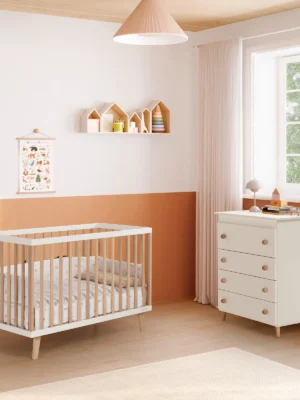 Cuna Mencía Blanco-Madera 120x60