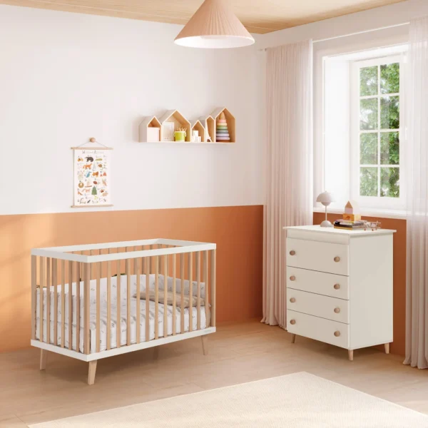 Cuna Mencía Blanco-Madera 120x60 Cuna Mencía Blanco-Madera 120x60
