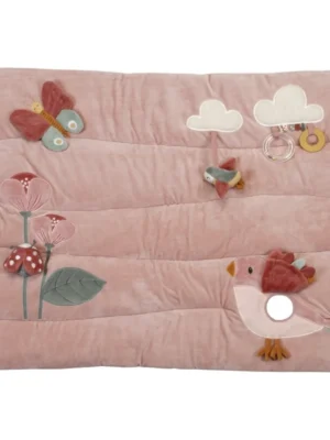 Manta de juegos rosa flores y mariposas