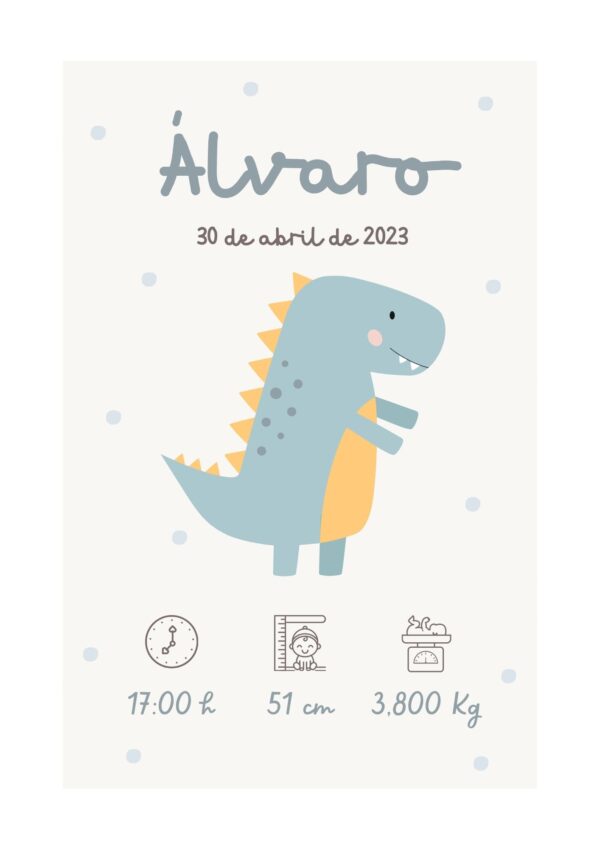 Natalicio personalizado Dino Baby Natalicio personalizado Dino Baby