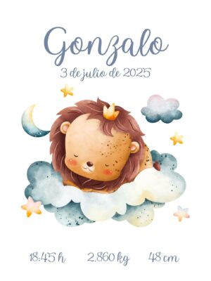 Natalicio personalizado dulces sueños de león Natalicio personalizado dulces sueños de león