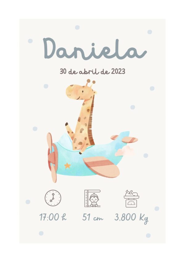 Natalicio personalizado jirafa aviadora Natalicio personalizado jirafa aviadora