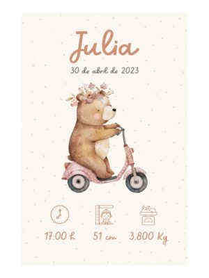 Natalicio personalizado osita de paseo Natalicio personalizado osita de paseo