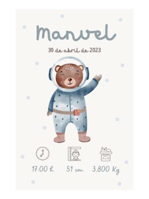 Natalicio personalizado osito espacial Natalicio personalizado osito espacial