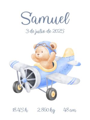 Natalicio personalizado osito volador Natalicio personalizado osito volador