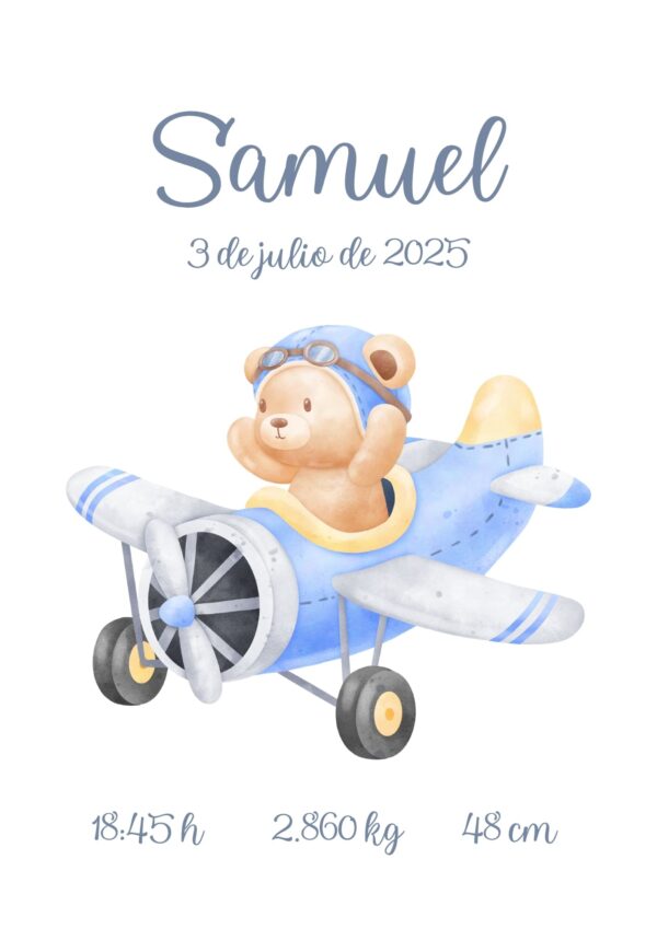 Natalicio personalizado osito volador Natalicio personalizado osito volador
